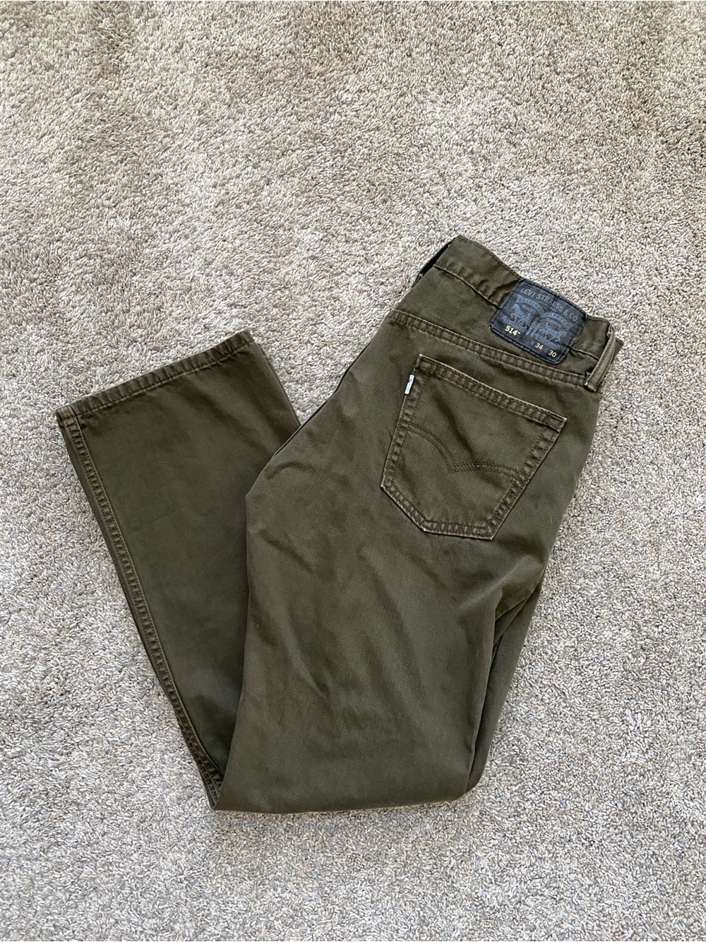 Mens Levi's 514 Straight Fit Pants 34x30 Autumn Green